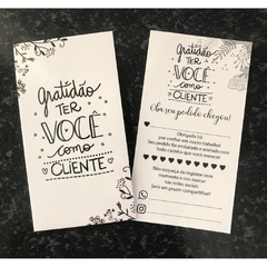 Cartao de agradecimento 9x5cm e Verniz Total