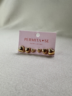 Trio Corações Liso Dourado - comprar online