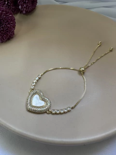 Pulseira Gravatinha Coração Dourado na internet