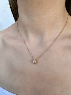 Colar Ponto de Luz Coração Dourado