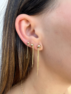 Trio de Esfera com Franjas Removíveis Dourado/Prata