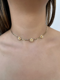 Choker Flores Dourado