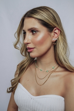Argola Orgânica com Pérola Dourado - comprar online