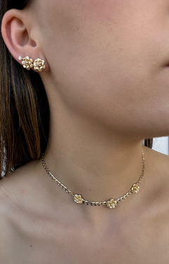Choker Flores Dourado - comprar online