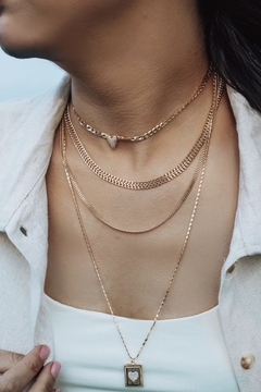 Colar Lacraia 6mm Dourado/Prata