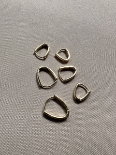 Trio Argola Oval Cravejado Dourado/Prata - Permita-se Acessórios