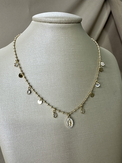 Colar Nossa Senhora das Graças com Pingentes Dourado - comprar online