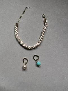 Pulseira Corda Nude com Pingentes Opcionais Dourado - Permita-se Acessórios