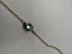 Pulseira Pedra Verde e Rosa Dourado - Permita-se Acessórios