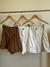 Shorts em linho - Cru, marrom e off white