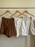 Shorts em linho - Cru, marrom e off white - TrizB Store