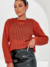 BLUSA TRICO MANGA LONGA FURINHOS OUTONO INVERNO
