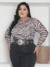 Body Tule Plus Size Estampa Animal Print Lary na internet