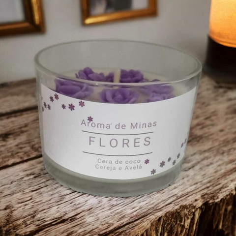 Vela Flores - 90 gramas - Cereja e avelã