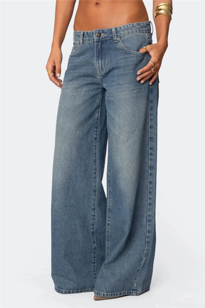 Calça cintura baixa Larga