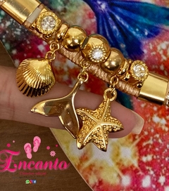 Slin Sereia com pingentes mar - Encanto Chinelos Oficial