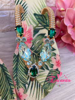 Slin folhas tropicais verde/rosa na internet