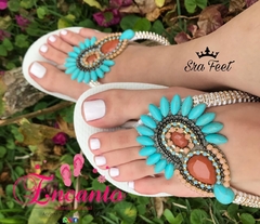 Slin branca cocar azul - comprar online
