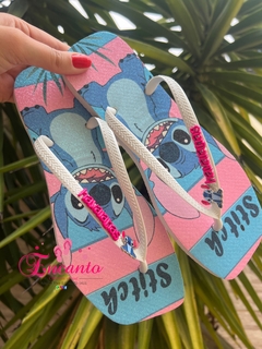 Slin Square estampado Sticth Verão azul/rosa - comprar online