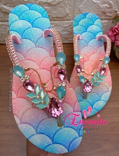 Slin glitter Sereia azul e rosa