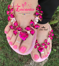 Slin glitter rosa bebe com peça lemon pink - comprar online