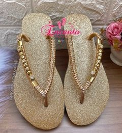 Slin glitter dourada com nome