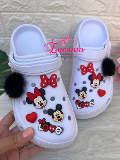 Babuche Branco Minnie/Mickey