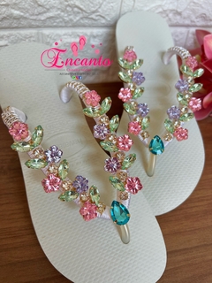 Slin branca florzinha dupla colors - comprar online