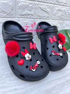 Babuche preto Minnie vermelha - comprar online