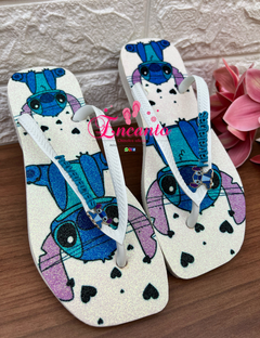 Slin Square Stitch love Branco/azul - comprar online
