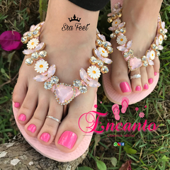 Slin rosa ballet com margarida rosa