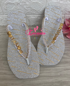 Slin Square glitter prata com piercing borboleta - comprar online