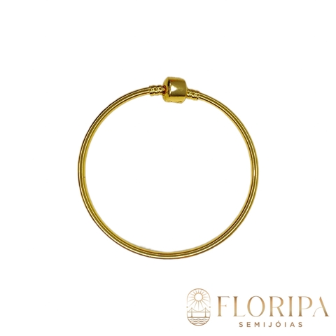 Bracelete Rígido para Berloques - Banho de Ouro