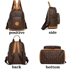 Nova Mochila Feminina Famosa com Design Retrô Estampado Grande Capacidade Anti