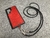 Funda/Soporte Cuero para iPhone/Samsung. 2 Terminales Cuerda, 2 Eslabones y 6 Argollas, de Plata 925 & Crossbody/Collar Cuerda Elástica Negra.- KC29 - B|A|B Leather Goods