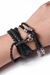 2 Terminales Cuerda y 2 Calaveras, todos de Plata Esterlina 925 maciza & Crossbody/Collar de Cuero Genuino con tres cabos dobles, Marrón o Negro.-CP30 - comprar online