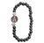 Pulseira Pedra Hematita Medalha De Nossa Senhora Em Metal - comprar online