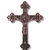 Crucifixo Pedestal Em Metal Bronze Envelhecido Cruz Medalha De São Bento 14cm
