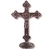Crucifixo Pedestal Em Metal Bronze Envelhecido Cruz Medalha De São Bento 14cm - comprar online