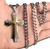 Corrente Grossa Lisa Aço Inox + Pingente Crucifixo Oração Pai Nosso Cruz Dourada na internet