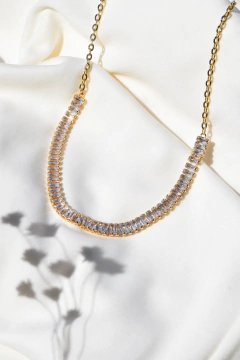 Chocker Riviera Zircônia Baguete Cristal - Semijoias e Joias | Mon Blanc Semijoias