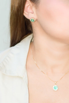 Conjunto Ponto de Luz Turmalina Borda Cravejada Zircônia Cristal na internet