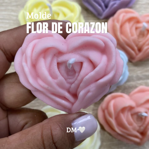 Molde flor de corazón