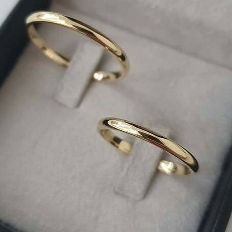 Par de Aliança Tradicional 3mm em Ouro 18k - comprar online