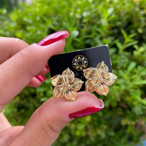 Brinco Flor Banhado a Ouro 18k