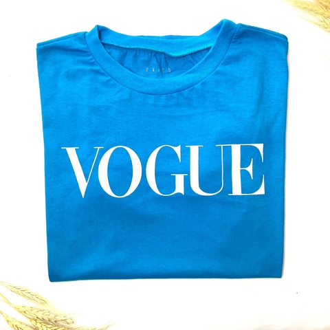 T-SHIRT BLUSA FEMININA VOGUE AZUL