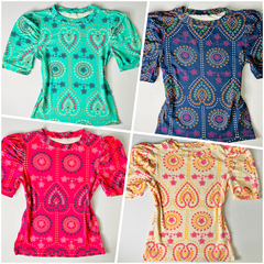 T-Shirt Feminina Manga Princesa Viscolycra Estampada na internet