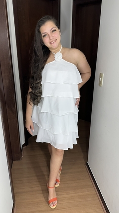 Vestido Curto com Babados em Tule - comprar online