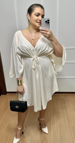 Vestido Bata Manga morcego estampado Cor única - comprar online