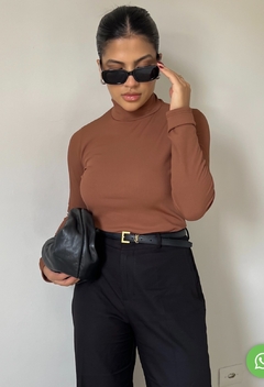 Blusa Manga Longa de Golinha em Canelado Premium - loja online